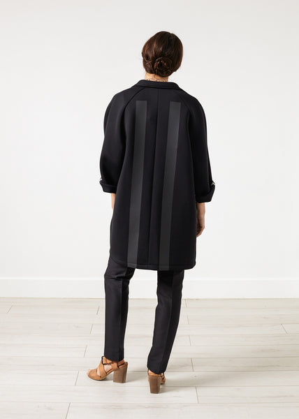 Proj Fabrik - Neoprene Flower Coat in Black image thumbnail