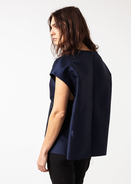 Proj Fabrik - Tucked Sleeve Blouse in Navy image thumbnail