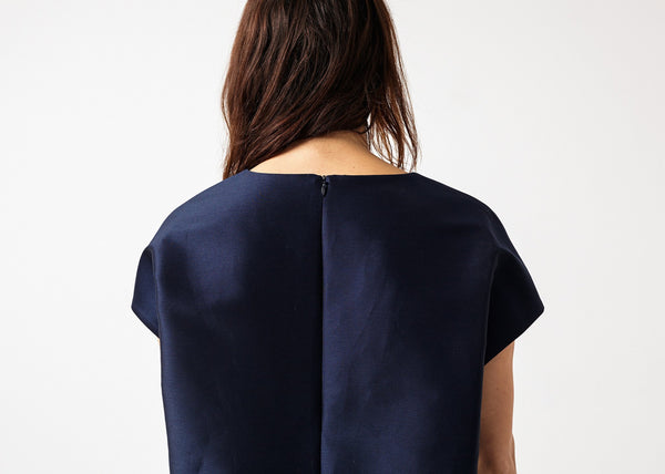 Proj Fabrik - Tucked Sleeve Blouse in Navy image thumbnail