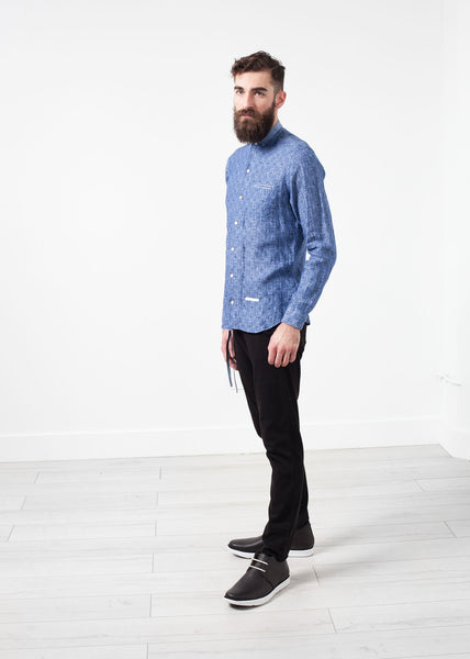 Proj Fabrik - Linen Button Up in Blue Diamond image thumbnail