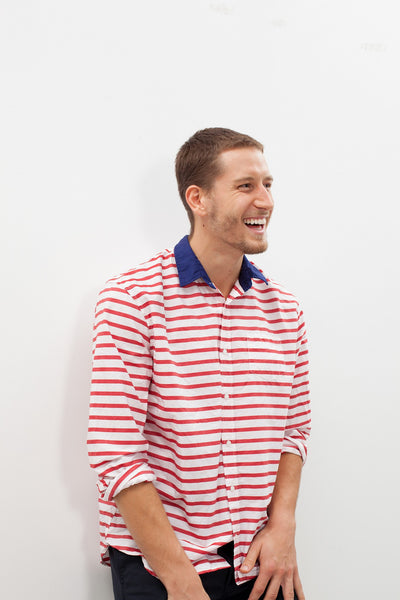 Proj Fabrik - Luke Shirt in Red Stripe image thumbnail