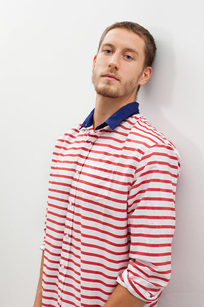 Proj Fabrik - Luke Shirt in Red Stripe image thumbnail