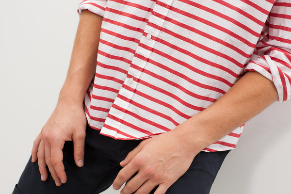 Proj Fabrik - Luke Shirt in Red Stripe image thumbnail