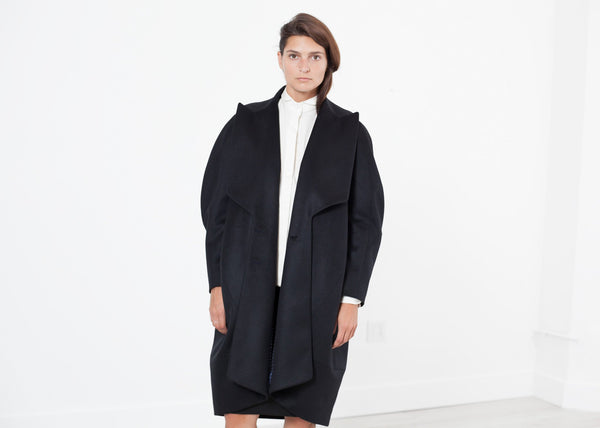Proj Fabrik - Shahmeena Cocoon Coat in Black image thumbnail