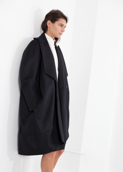 Proj Fabrik - Shahmeena Cocoon Coat in Black image thumbnail