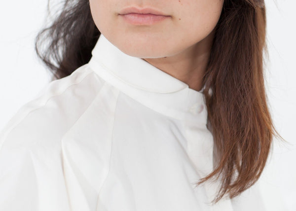 Proj Fabrik - Trim Collar Poplin Blouse in Off White image thumbnail