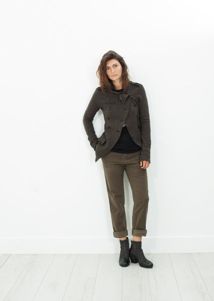 Proj Fabrik - Sueded Cotton Pant in Khaki image thumbnail