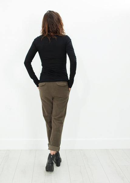 Proj Fabrik - Sueded Cotton Pant in Khaki image thumbnail