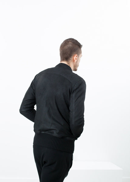 Proj Fabrik - Broken Leather Bomber in Black image thumbnail