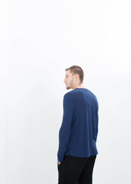 Proj Fabrik - Cashmere Jersey Long Sleeve Tee in Navy image thumbnail