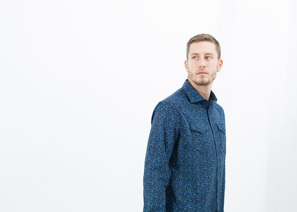 Proj Fabrik - Western Arkansas Button-Up in Blue Floral image thumbnail