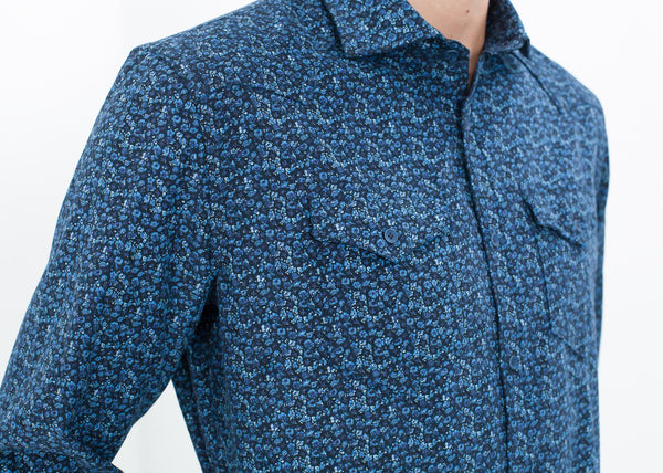 Proj Fabrik - Western Arkansas Button-Up in Blue Floral image thumbnail