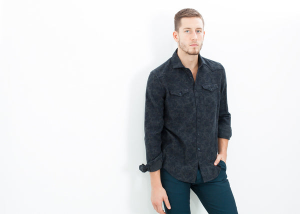 Proj Fabrik - Western Arkansas Button-Up in Dark Hash Floral image thumbnail