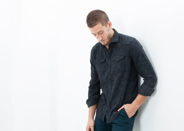 Proj Fabrik - Western Arkansas Button-Up in Dark Hash Floral image thumbnail