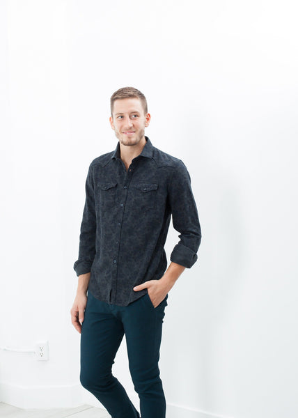 Proj Fabrik - Western Arkansas Button-Up in Dark Hash Floral image thumbnail