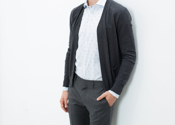 Proj Fabrik - Hidden Placket Cardigan in Charcoal image thumbnail