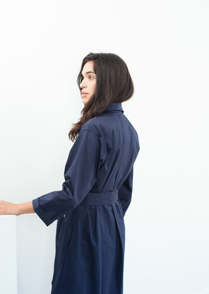 Proj Fabrik - Sateen Trench in Navy image thumbnail