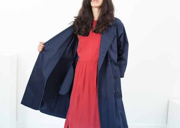 Proj Fabrik - Sateen Trench in Navy image thumbnail