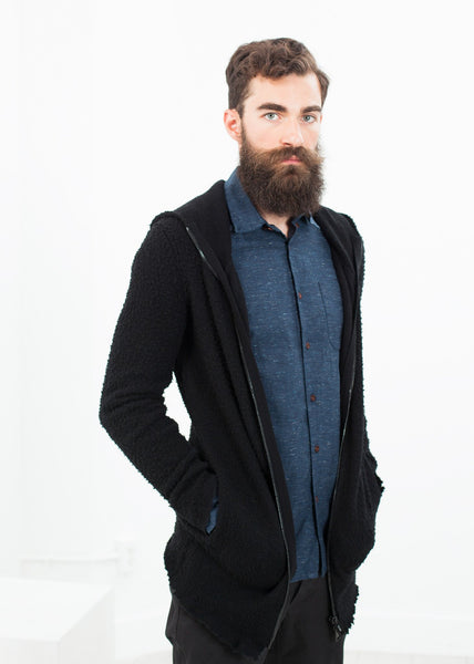 Proj Fabrik - Pill Zip Sweater in Black image thumbnail