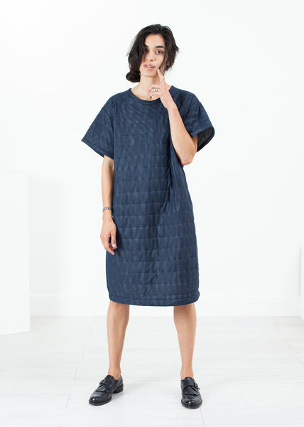 Proj Fabrik - Quilted Mesh T-Shirt Dress in Navy image thumbnail
