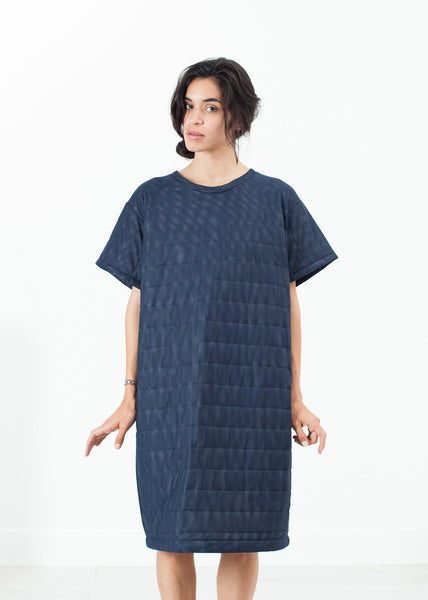 Proj Fabrik - Quilted Mesh T-Shirt Dress in Navy image thumbnail