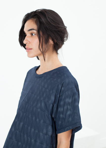Proj Fabrik - Quilted Mesh T-Shirt Dress in Navy image thumbnail
