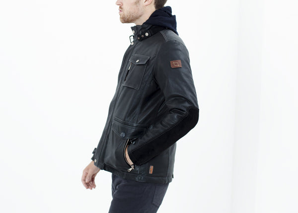 Proj Fabrik - Prince Leather Field Jacket in Meteor image thumbnail