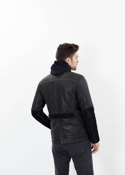 Proj Fabrik - Prince Leather Field Jacket in Meteor image thumbnail