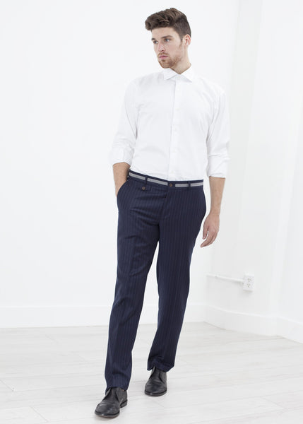 Proj Fabrik - Sinclair Trouser in Navy Stripe image thumbnail