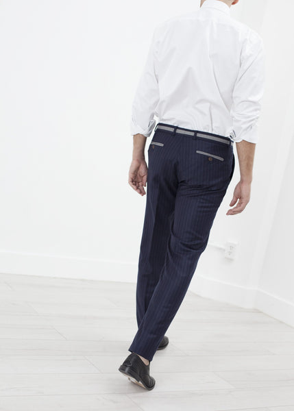 Proj Fabrik - Sinclair Trouser in Navy Stripe image thumbnail