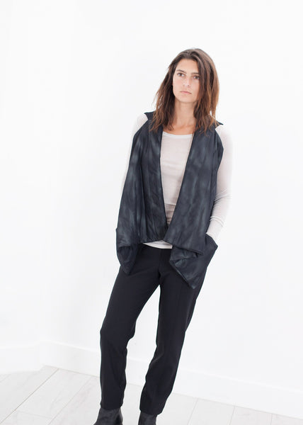Proj Fabrik - Quilted Mesh Waistcoat in Black/White image thumbnail