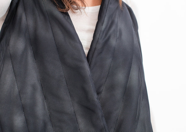 Proj Fabrik - Quilted Mesh Waistcoat in Black/White image thumbnail