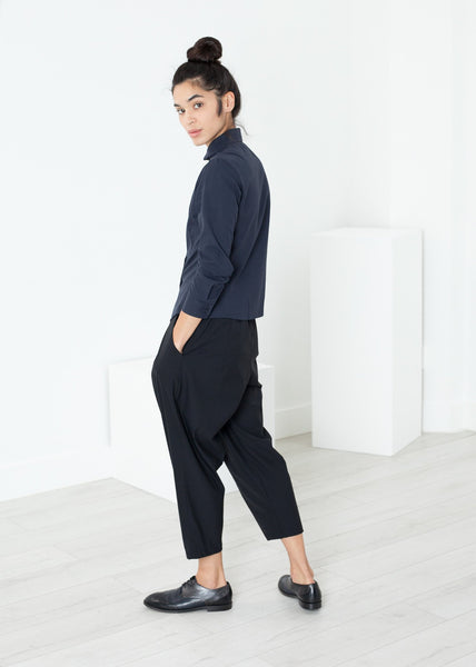 Proj Fabrik - Wrinkled Tux Shirt in Navy image thumbnail