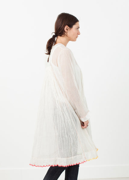 Proj Fabrik - Pink Bib Dress in White image thumbnail