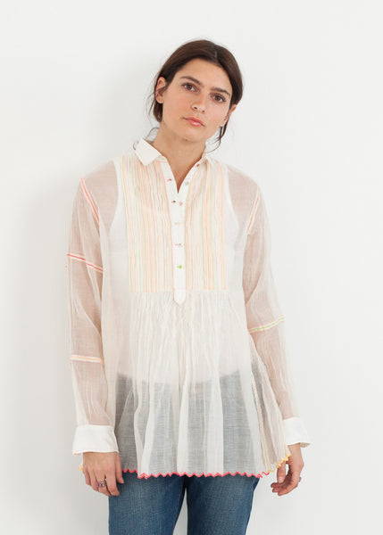 Proj Fabrik - Sheer Rainbow Blouse in White image thumbnail