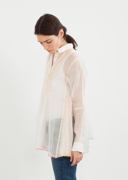 Proj Fabrik - Sheer Rainbow Blouse in White image thumbnail