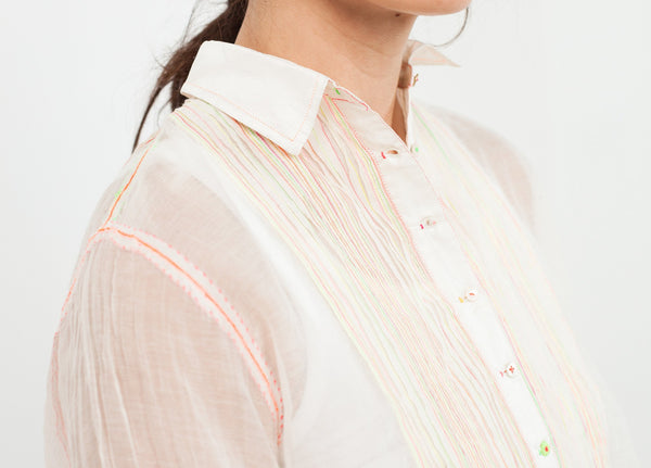 Proj Fabrik - Sheer Rainbow Blouse in White image thumbnail