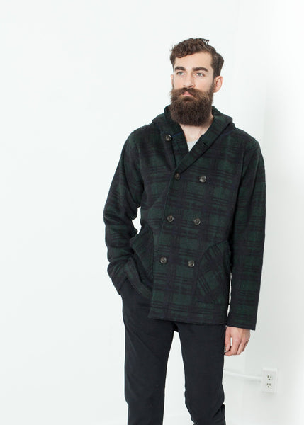Proj Fabrik - Double Breasted Hoodie in Forest Plaid image thumbnail