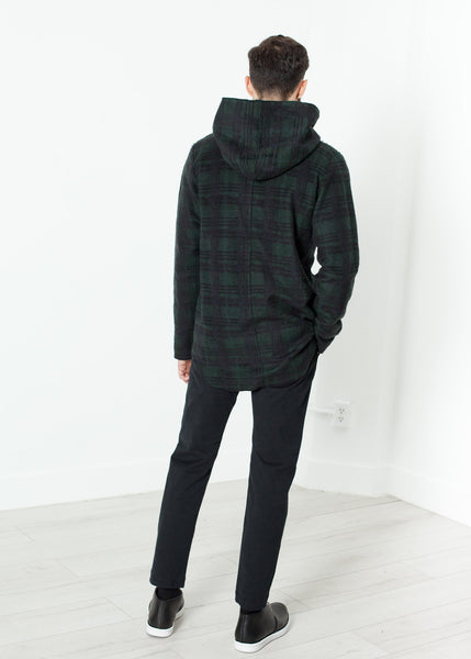 Proj Fabrik - Double Breasted Hoodie in Forest Plaid image thumbnail