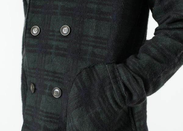 Proj Fabrik - Double Breasted Hoodie in Forest Plaid image thumbnail