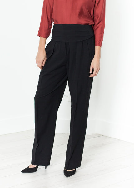 Proj Fabrik - Pleated Waistband Trouser in Black image thumbnail