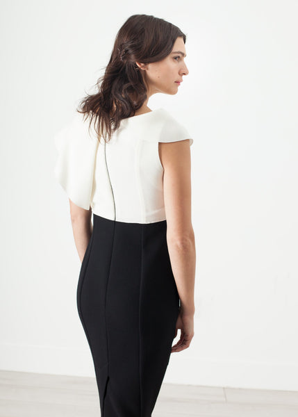 Proj Fabrik - Asymmetric Dress in Cream/Black image thumbnail