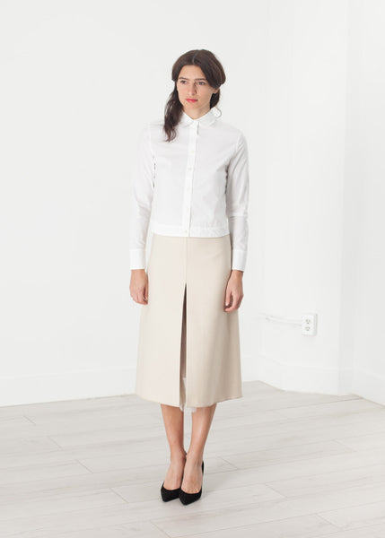 Proj Fabrik - Tulle Pleat Skirt in Cream image thumbnail