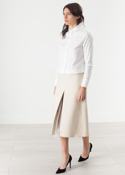 Proj Fabrik - Tulle Pleat Skirt in Cream image thumbnail
