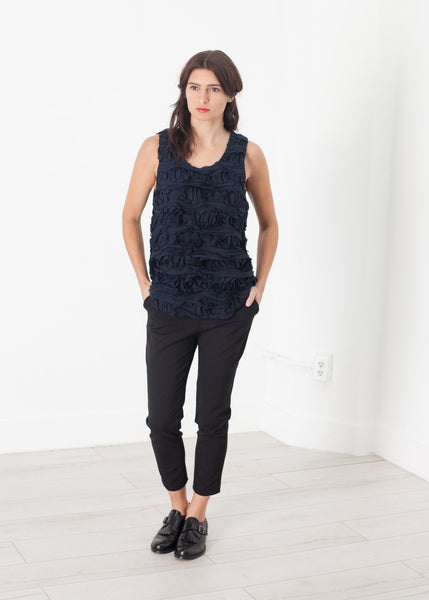 Proj Fabrik - Ruffled Tank Top in Navy image thumbnail