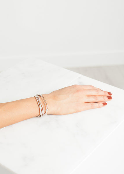 Proj Fabrik - Bracelet 85 in Grey Silk/Silver image thumbnail