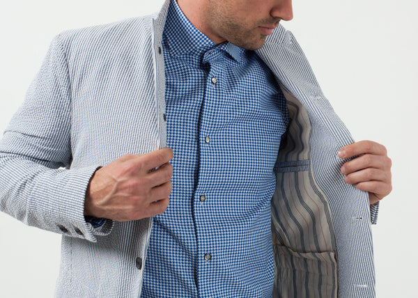 Proj Fabrik - Seersucker Five Button Blazer image thumbnail