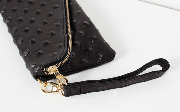 Proj Fabrik - Roxanne Leather Clutch in Black image thumbnail