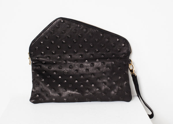 Proj Fabrik - Roxanne Leather Clutch in Black image thumbnail