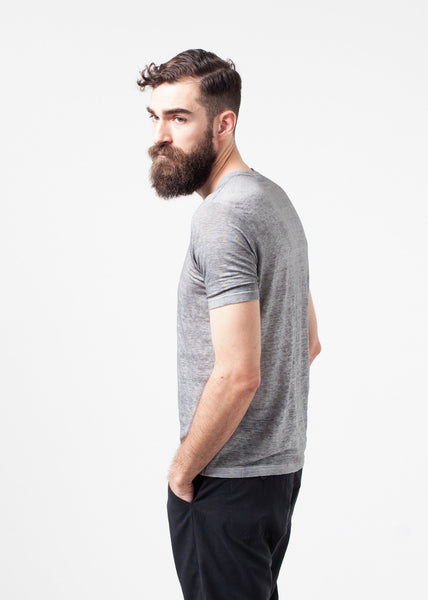 Proj Fabrik - Linen T-shirt in Dolphin image thumbnail